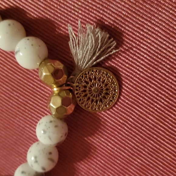 New 3 pc beaded fashion set, grey marble effect, Mandela, turtle, circle - Picture 3 of 4